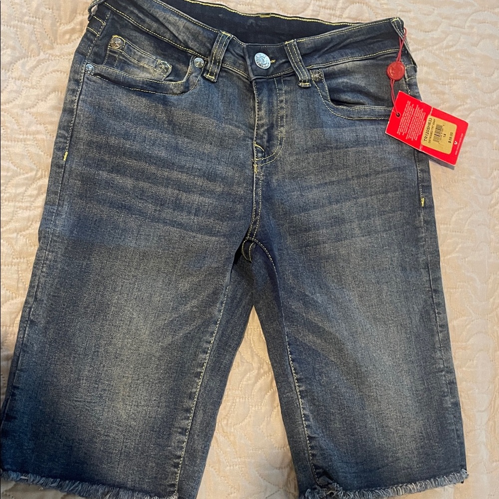 True Religion Distressed Denim Shorts